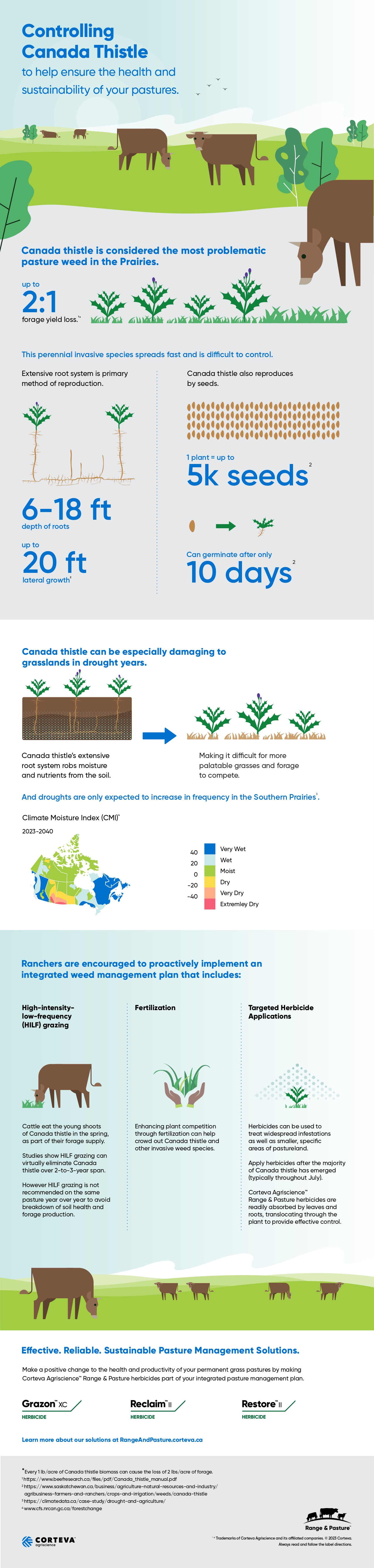 Controlling canada thistle with Corteva range and pasture products
